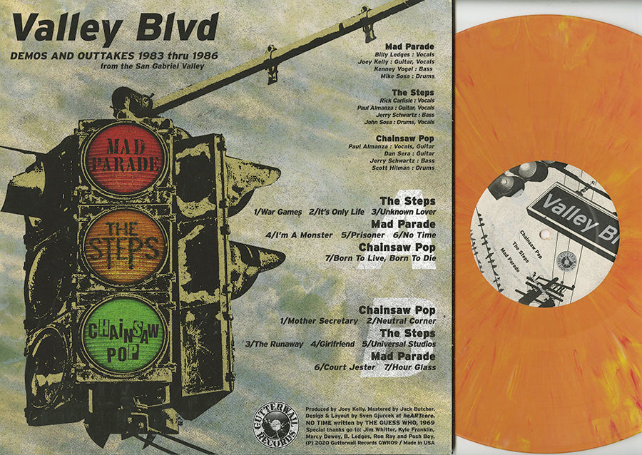 MAD PARADE / STEPS / CHAINSAW POP – Valley Blvd LP (orange swirl vinyl)