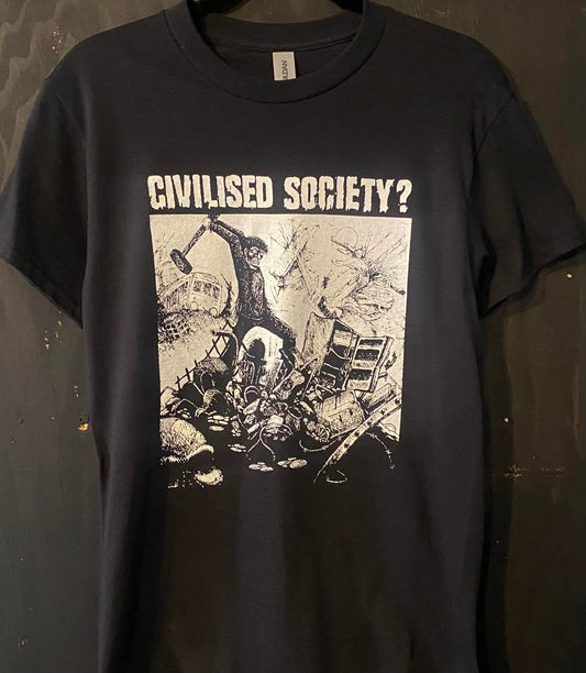 CIVILISED SOCIETY? | scrap metal t-shirt